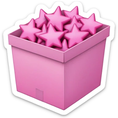box full of pink stars sticker