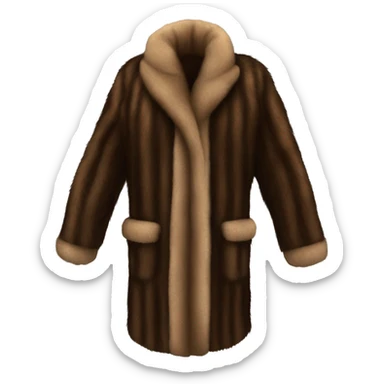 Luxurious brown full length fur coat sticker