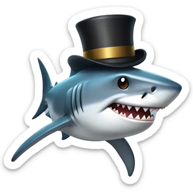 Shark with a tophat sticker