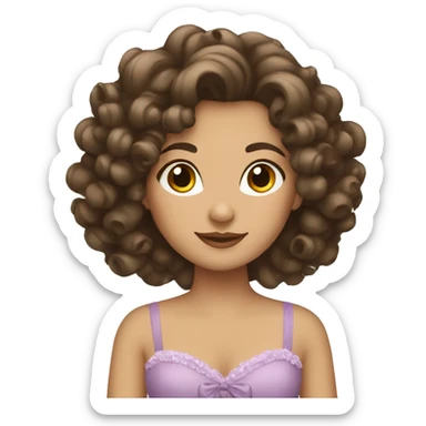Brunette princess with curls  sticker