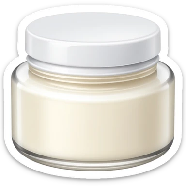 Skincare cream jar with safety seal sticker