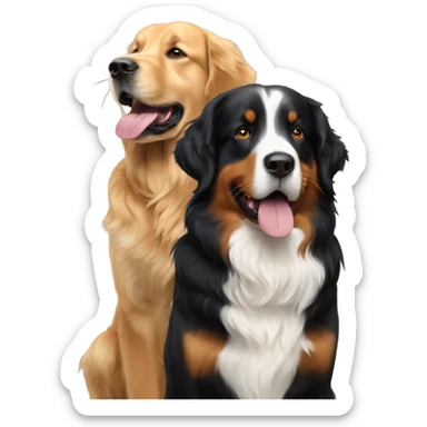 golden retriever and Bernese mountain dog sticker