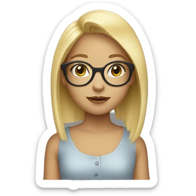 Blonde girl with round glasses sticker