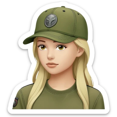 Diesel brand cap in khaki green color, baseball cap style with Diesel logo on front, military green hat sticker