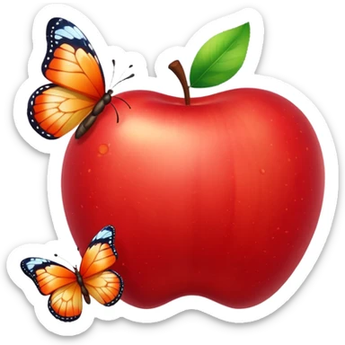Apple and butterflies  sticker