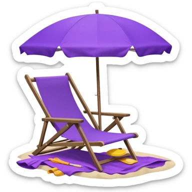 beach chair with purple umbrella sticker