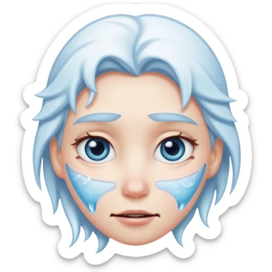 Frozen face with half-lidded eyes sticker