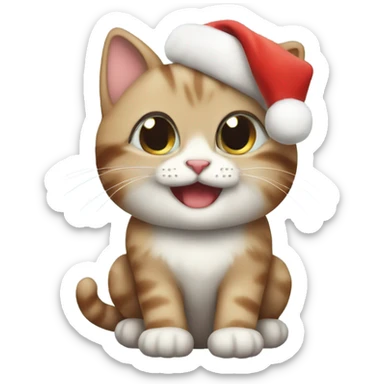 adorable christmas kitten sticker