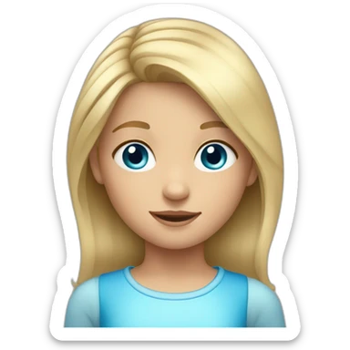 6 year old girl with blonde hair and blue eyes sticker