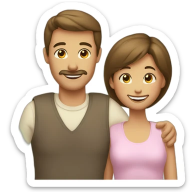 Mom dad daughter happy family sticker