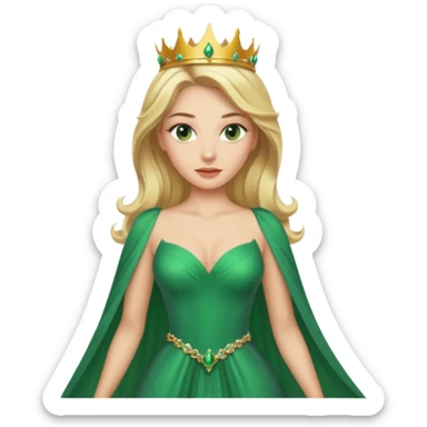 Sexy Queen Green eyes blonde Hair sticker