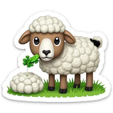 pixelated 2d sheep eating words "update" sticker
