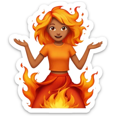 Flame girl dancing sticker