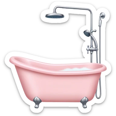 Pale pink bathtub and shower sticker