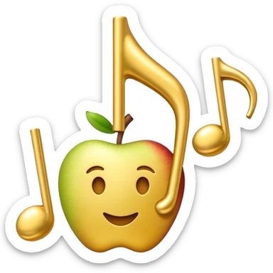 drei musiknoten in goldfarben ähnlich dem apple noten-emoji sticker