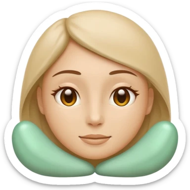 Minimal wellness emoji representing tighter skin and firmness,
subtle lifting effect, smooth contours, calm and natural,
no beauty or cosmetic symbols, soft sage green color palette sticker