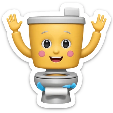 skibidi toilet character doing a silly dance sticker