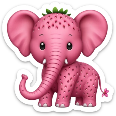 Strawberry elefant sticker