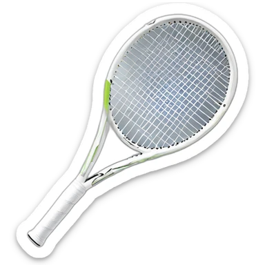 white tennis racket with white strings and Tecnifibre logo sticker