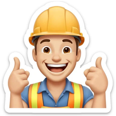 builder laughing exaggeratedly sticker
