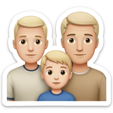 2 adult men with 1 little boy sticker
