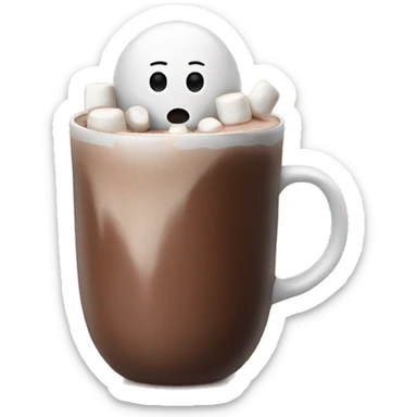 hot chocolate with no face with marshmallows  sticker