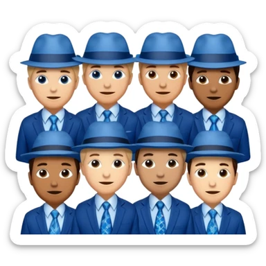 Blue nect ties and hats sticker