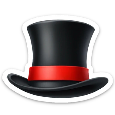Top Hat with red band around it sticker