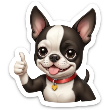 Boston Terrier Thumbs Up sticker