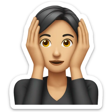 woman who is covering her ears sticker