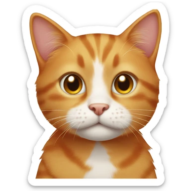 A cute ginger cat with brown eyes sticker