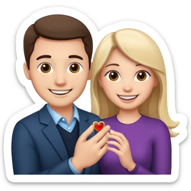 A man proposing to a woman sticker