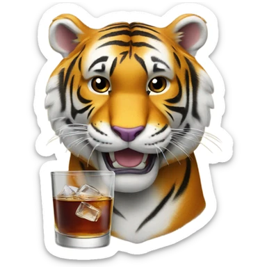 LSU Mike the Tiger with whiskey sticker