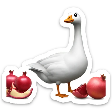 Goose and a pomegranate  sticker