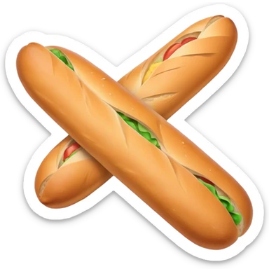 baguette wrapped in brown paper sticker