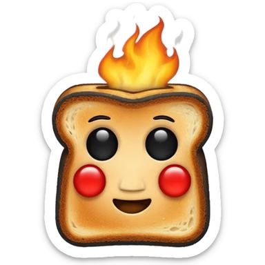 burning toast sticker