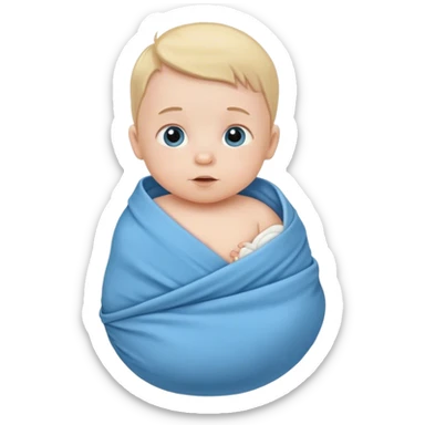 Baby boy in a blue swaddle sticker