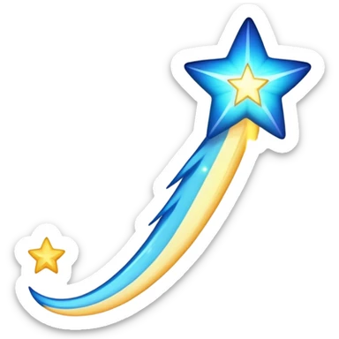 shooting star with glowing tail sticker