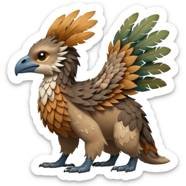Skogen-Labubu-Trico-Fakémon-hybrid-creature (full body)  sticker