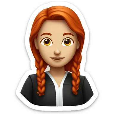Red head girl judge sticker