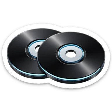 two black computer disk sticker