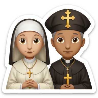 A catholic rat nun and a male rat catholic priest sticker