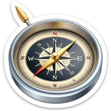 Compass with needle sticker