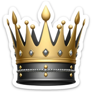 crown full black and grey dark style sticker