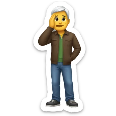 man scratching head sticker