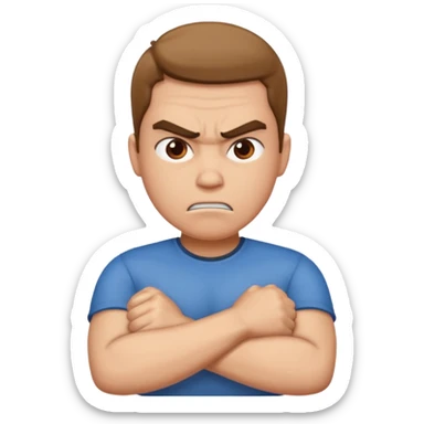 mad crossing arms sticker