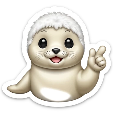 a kawaii seal giving a thumbs up sticker