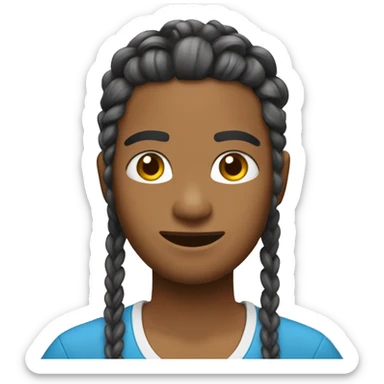 Un hompre morenito con trenzas sticker