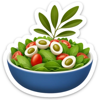 olive branch next to a bowl of salad sticker
