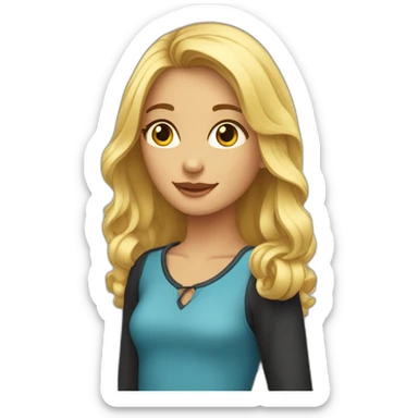 Fille bonde embrasse garçon cheveux noir sticker